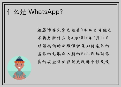 什么是 WhatsApp？